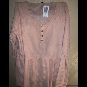 Torrid pink waffle knit thin long sleeved xl